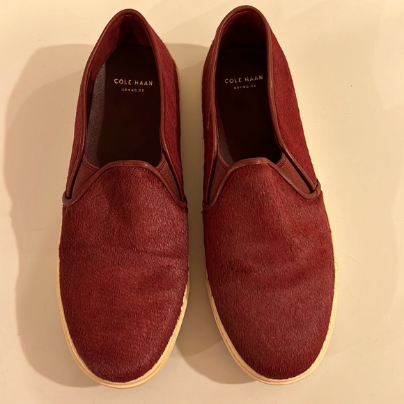 Cole Haan Driving Shoe textured hair burgundy - Picture 1 of 3